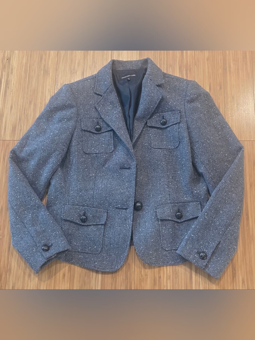 Jones New York Classic Womens Tweed Blazer Jacket